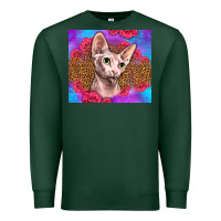Sports Green purple glitter roses sphynx cat Premium Sweatshirt - LillyAllenDesigns