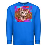 True Royal purple glitter roses sphynx cat Premium Sweatshirt - LillyAllenDesigns