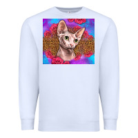 White purple glitter roses sphynx cat Premium Sweatshirt - LillyAllenDesigns