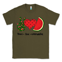 Army Green Peace Love Watermelon Classic Tee - Bettercallsaul
