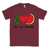 Burgundy Peace Love Watermelon Classic Tee - Bettercallsaul