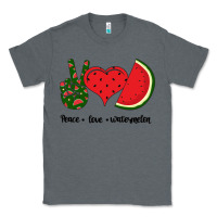 Charcoal Heather Peace Love Watermelon Classic Tee - Bettercallsaul