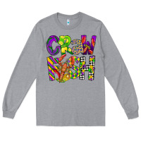 Heather Grey crawfish mardi gras Long Sleeve Tee - CowGirlArtShop