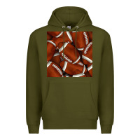 Army Green american football seamless pattern Premium Hoodie - BundleAndBundleShop