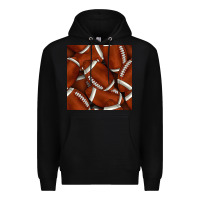 Black american football seamless pattern Premium Hoodie - BundleAndBundleShop