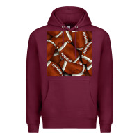 Burgundy american football seamless pattern Premium Hoodie - BundleAndBundleShop