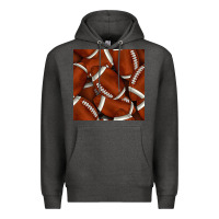 Charcoal Heather american football seamless pattern Premium Hoodie - BundleAndBundleShop