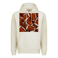 Oatmeal Heather american football seamless pattern Premium Hoodie - BundleAndBundleShop