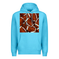 Ocean Blue american football seamless pattern Premium Hoodie - BundleAndBundleShop