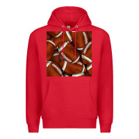 Red american football seamless pattern Premium Hoodie - BundleAndBundleShop