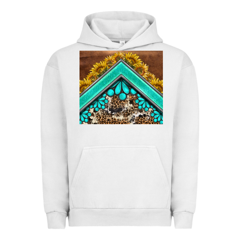 Western  Sunflower Turquise Gemstone  Tumbler Urban Hoodie by BarkalooDesign | Teevron