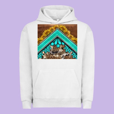 Western  Sunflower Turquise Gemstone  Tumbler Urban Hoodie Designed By Barkaloodesign