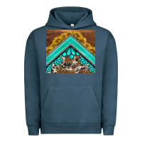 Pigment Midnight Navy western  sunflower turquise gemstone  tumbler Urban Hoodie - BarkalooDesign