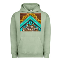 Pigment Oil Green western  sunflower turquise gemstone  tumbler Urban Hoodie - BarkalooDesign