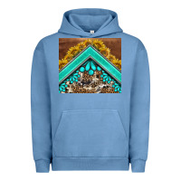 Pigment Pebble Blue western  sunflower turquise gemstone  tumbler Urban Hoodie - BarkalooDesign