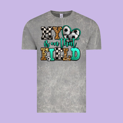 My Heart Is On That Field Soccer Vintage Tee Designed By Jasminsmagicworld