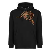 Black Royal Ball Python Illustrations Heavyweight Hoodie - LillyAllenDesigns