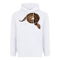 White Royal Ball Python Illustrations Heavyweight Hoodie - LillyAllenDesigns