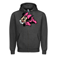 Charcoal Heather Minnie Mouse Zipper Hoodie - CowhideDigitalArt