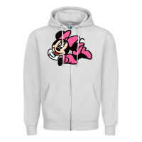 Dove Grey Minnie Mouse Zipper Hoodie - CowhideDigitalArt