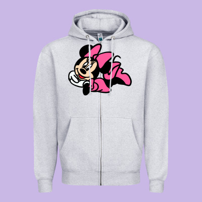 Minnie Mouse Zipper Hoodie Designed By Cowhidedigitalart