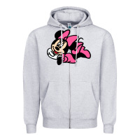 Heather Grey Minnie Mouse Zipper Hoodie - CowhideDigitalArt