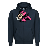 Navy Minnie Mouse Zipper Hoodie - CowhideDigitalArt
