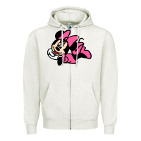 Oatmeal Heather Minnie Mouse Zipper Hoodie - CowhideDigitalArt