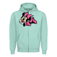 Seafoam Minnie Mouse Zipper Hoodie - CowhideDigitalArt