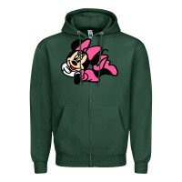 Sports Green Minnie Mouse Zipper Hoodie - CowhideDigitalArt
