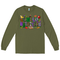 Army Green child nutrition mardi gras cowgirl Long Sleeve Tee - CowGirlArtShop