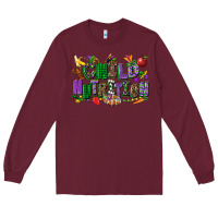 Burgundy child nutrition mardi gras cowgirl Long Sleeve Tee - CowGirlArtShop