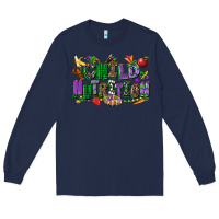 Navy child nutrition mardi gras cowgirl Long Sleeve Tee - CowGirlArtShop