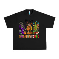 Black Happy Hallothanksmas Urban Heavy Tee - texasbilliewilder