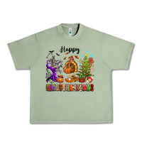 Oil Green Happy Hallothanksmas Urban Heavy Tee - texasbilliewilder