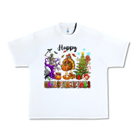 White Happy Hallothanksmas Urban Heavy Tee - texasbilliewilder