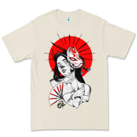 Bone japanese geisha samurai fox mask red sun Premium Tee - tuanDangUi