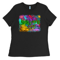Black colorful leopard background Ladies Tee - RanaPortraitStore