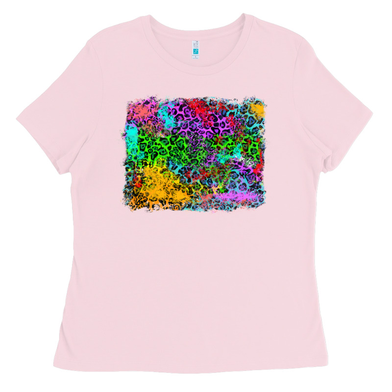 Colorful Leopard Background Ladies Tee by RanaPortraitStore | Teevron