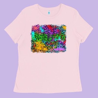 Colorful Leopard Background Ladies Tee Designed By Ranaportraitstore