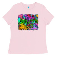 Bubblegum Pink colorful leopard background Ladies Tee - RanaPortraitStore
