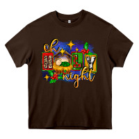 Chocolate Brown oh holy night with baby jesus for christmas Heavy Core Tee - MaliasSmallBusiness