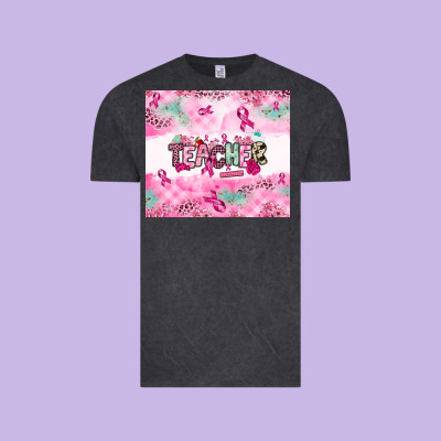 Breast Cancer Teacher Vintage Tee Designed By Nancycooperartshop