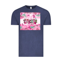 Vintage Denim Breast Cancer Teacher Vintage Tee - NancyCooperArtShop