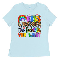 Baby Blue kiss whoever the fuck you want Ladies Tee - LillyAllenDesigns