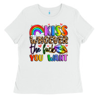 White kiss whoever the fuck you want Ladies Tee - LillyAllenDesigns