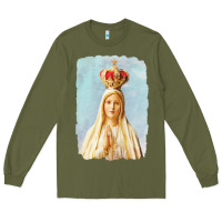 Army Green our lady of fatima Long Sleeve Tee - tuanDangUi
