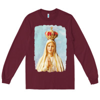 Burgundy our lady of fatima Long Sleeve Tee - tuanDangUi