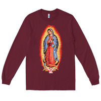 Burgundy our lady of guadalupe virgin mary Long Sleeve Tee - tuanDangUi