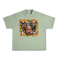 Oil Green highland cow Urban Heavy Tee - JahusDesignShop